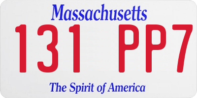 MA license plate 131PP7