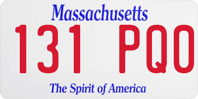 MA license plate 131PQ0