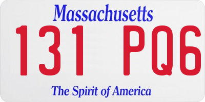 MA license plate 131PQ6