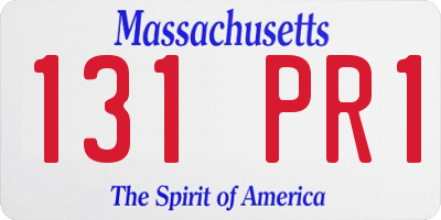 MA license plate 131PR1