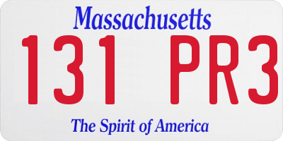 MA license plate 131PR3