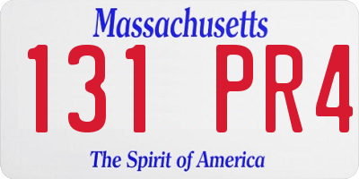 MA license plate 131PR4