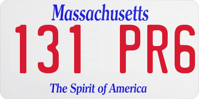 MA license plate 131PR6