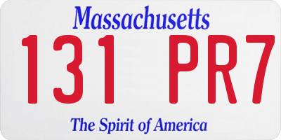 MA license plate 131PR7