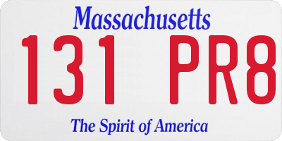 MA license plate 131PR8