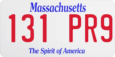 MA license plate 131PR9