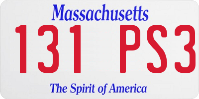 MA license plate 131PS3