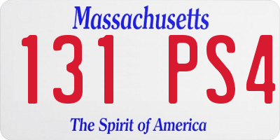 MA license plate 131PS4