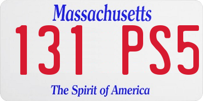 MA license plate 131PS5