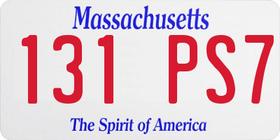 MA license plate 131PS7
