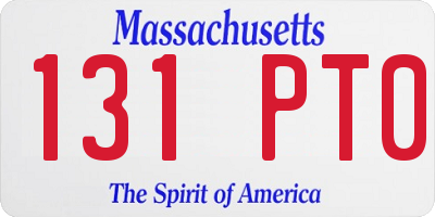 MA license plate 131PT0