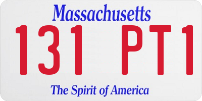 MA license plate 131PT1