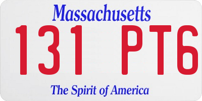 MA license plate 131PT6