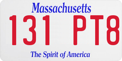 MA license plate 131PT8
