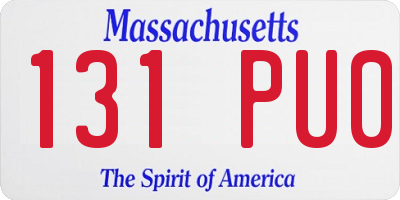 MA license plate 131PU0