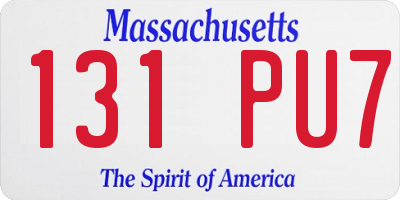 MA license plate 131PU7