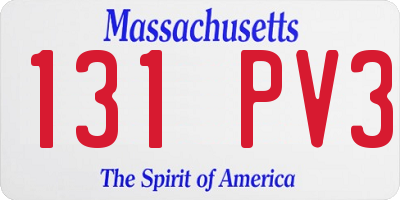 MA license plate 131PV3