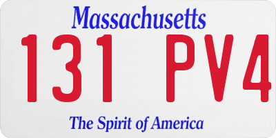 MA license plate 131PV4