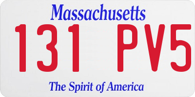 MA license plate 131PV5