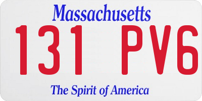 MA license plate 131PV6
