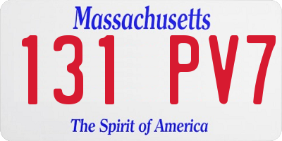 MA license plate 131PV7