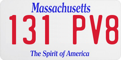 MA license plate 131PV8