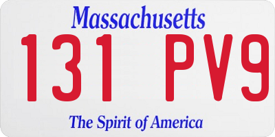 MA license plate 131PV9