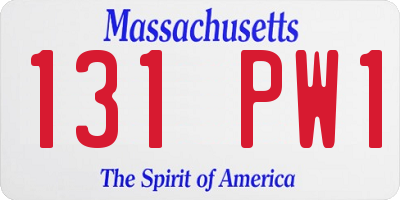 MA license plate 131PW1