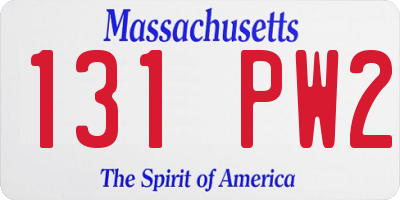 MA license plate 131PW2