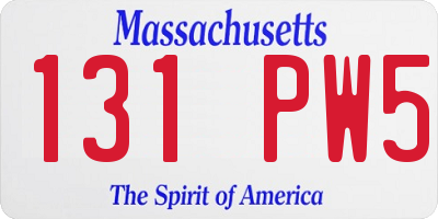 MA license plate 131PW5