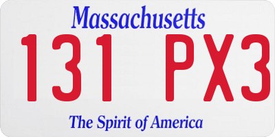 MA license plate 131PX3
