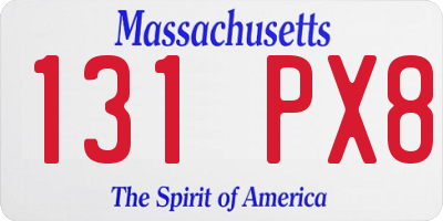 MA license plate 131PX8