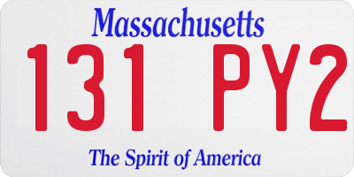 MA license plate 131PY2