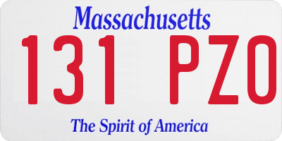 MA license plate 131PZ0