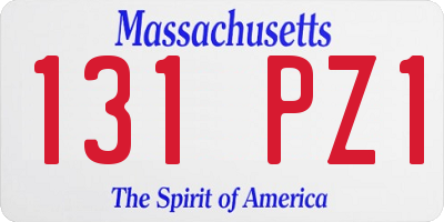 MA license plate 131PZ1