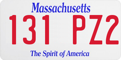 MA license plate 131PZ2