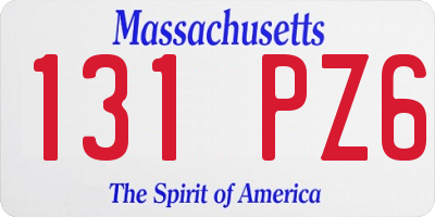 MA license plate 131PZ6