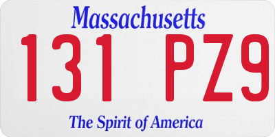 MA license plate 131PZ9