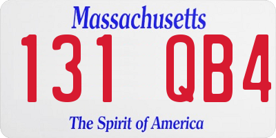 MA license plate 131QB4