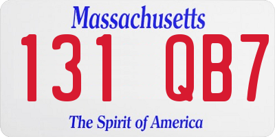 MA license plate 131QB7