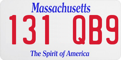 MA license plate 131QB9