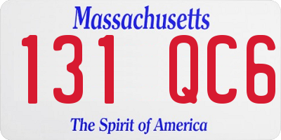 MA license plate 131QC6