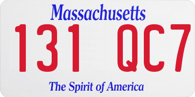 MA license plate 131QC7