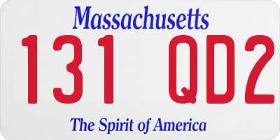 MA license plate 131QD2