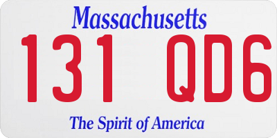 MA license plate 131QD6