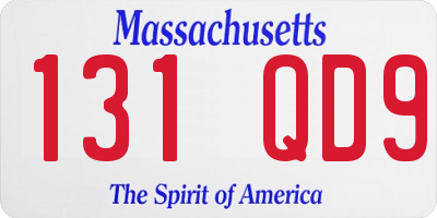 MA license plate 131QD9
