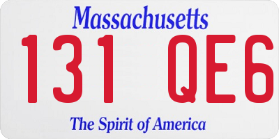 MA license plate 131QE6