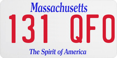 MA license plate 131QF0