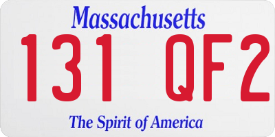 MA license plate 131QF2