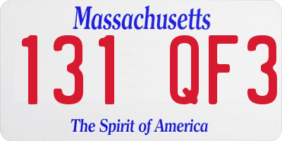 MA license plate 131QF3